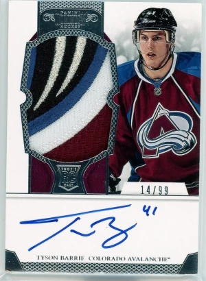 Tyson Barrie 2012-13 Panini Dominion Rookie Patch Auto 14/99 Avalanche front